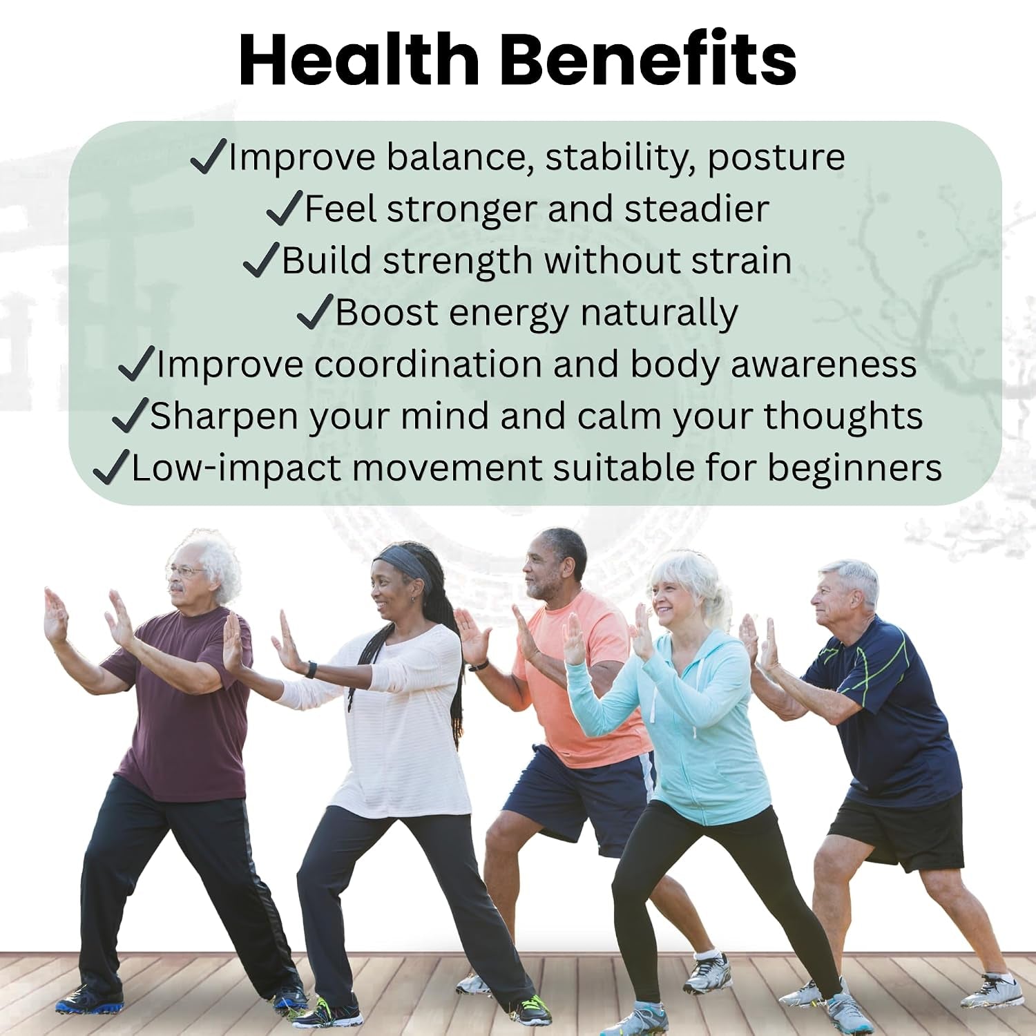 Tai Chi for Seniors and Beginners –TAI CHI WALKING DVD + Tai Chi Walking Chart. Balance, Stretching, Strength Tai Chi DVD. Tai Chi chair workout DVD. Tai Chi chair exercise for seniors no chair yoga | Tai Chi for seniors: blends Tai Chi Walking, Qigong, T