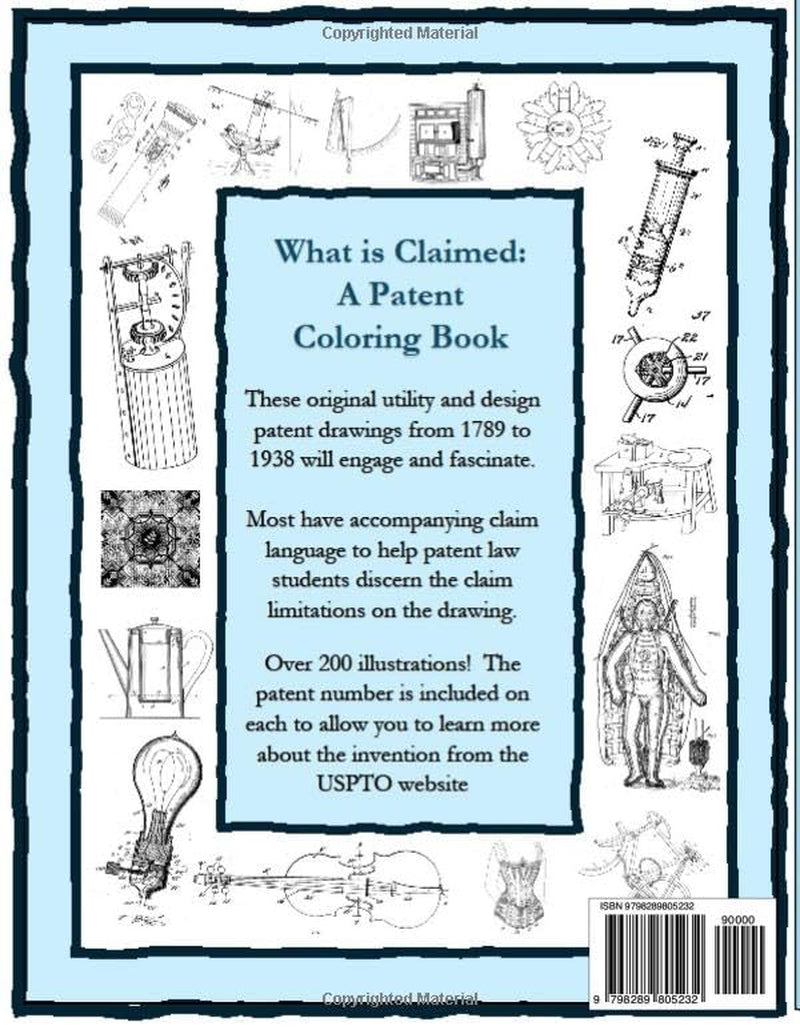 What is Claimed: A Patent Coloring Book (double-sided print)