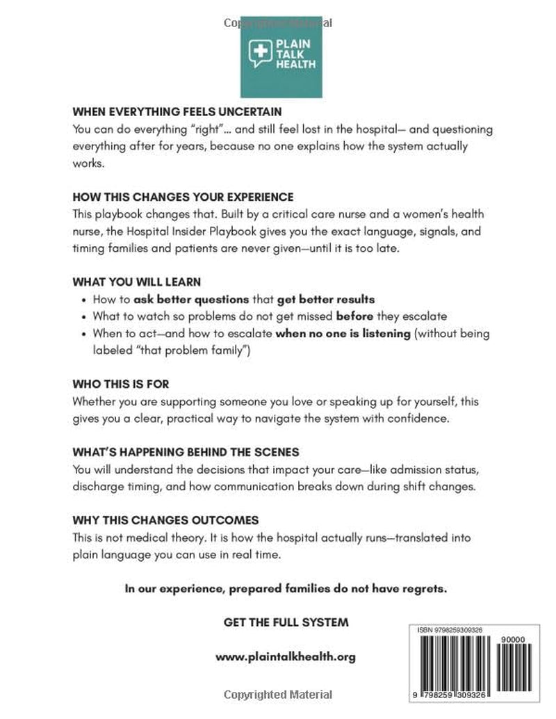 The Hospital Insider Playbook: From Hospital Jargon to Plain Talk English