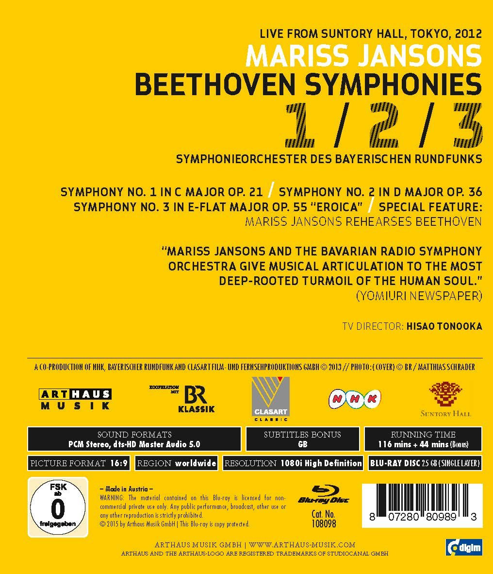 Bavarian Radio Symphony Orchestra - Mariss Jansons: Beethoven Symphonies 1/2/3