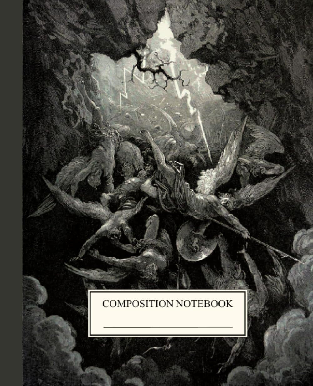 Composition Notebook College Ruled: Vintage Rebel Angels Plunge to Hell Illustration | Macabre Aesthetic Journal for School, College & Work