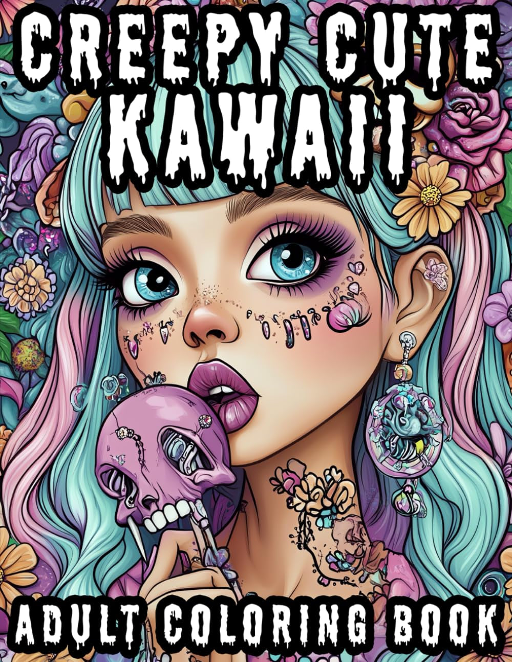 Creepy Cute Kawaii Adult Coloring Book: Horror Pastel Goth Women. Spooky Anime Fashion Looks for Relaxation and Stress Relief