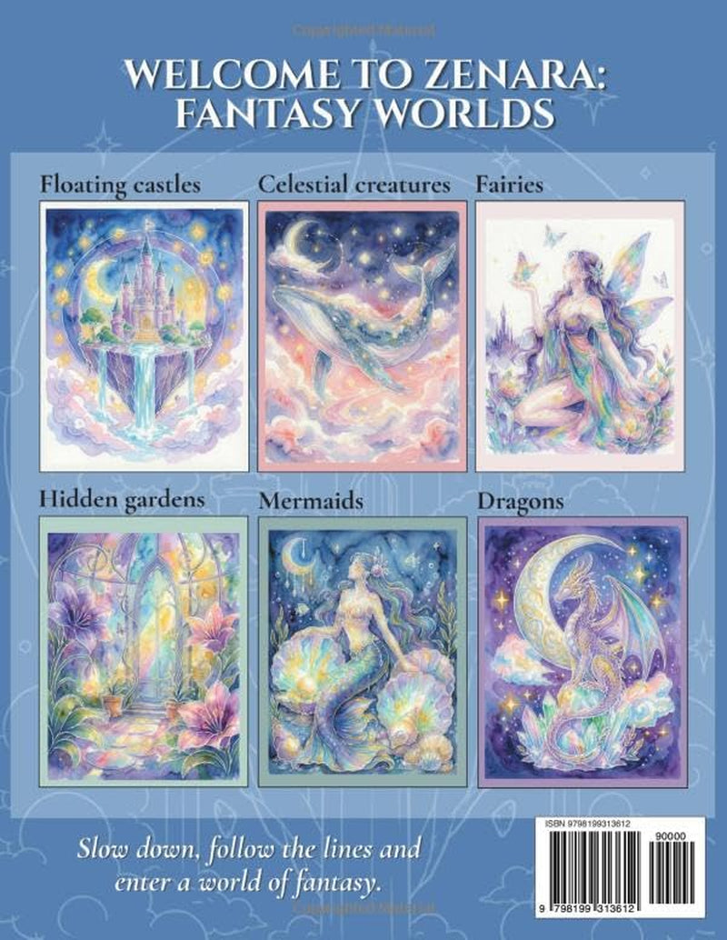 Ink Tracing Fantasy Worlds: Follow the White Lines to Reveal Magical Worlds, Mermaids, Fairies and Celestial Creatures