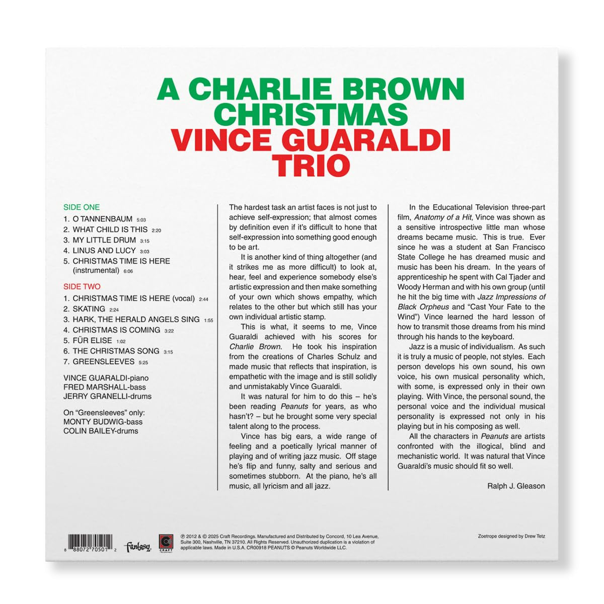 A Charlie Brown Christmas (60th Anniversary) [Zoetrope LP]