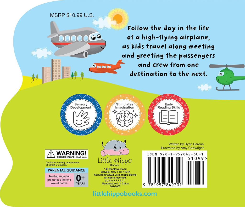Little Hippo Books Amazing Airplane - Touch and Feel Board Book - Sensory Board Book (Touch & Feel Sensory Board Books for Baby & Toddler Time)