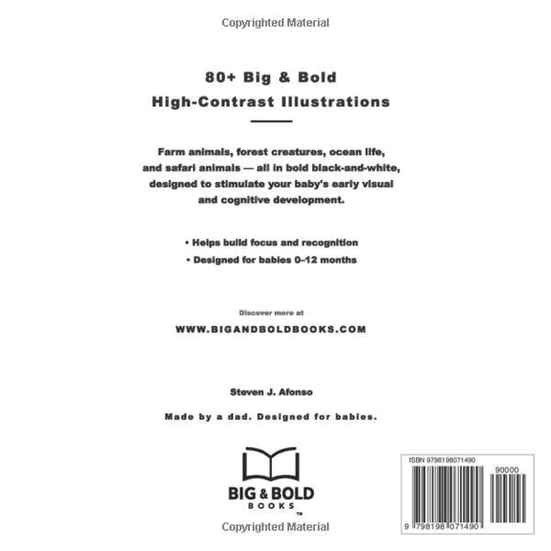 Big & Bold: Animals (Farm, Forest, Ocean and Safari) — High-Contrast Baby Book. 80+ Illustrations for Visual Stimulation & Sensory Development for ... Toys. Baby Shower & Baby Welcome Home Gift.