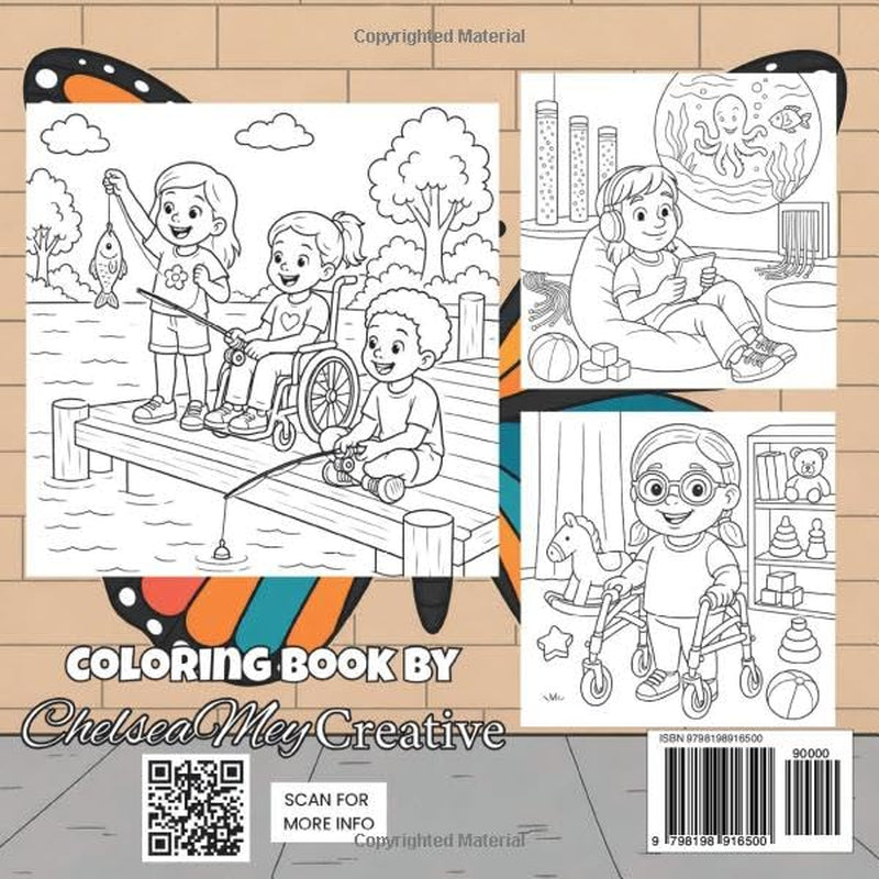 Wonderfully Made: An Inclusive Coloring Book (8.5x8.5 inches,65 pages): Celebrating Kids of All Abilities with Wheelchairs, Autism, Down Syndrome & Inclusive Friendships