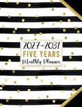 2027-2031 Monthly Planner: 5 Years Monthly & Weekly Simple and Large Schedule Organizer & Agenda with Projects/ Notes/ Goals & Checklists/ At a Glance ... (Pretty Stylish Gold Stripes Design)