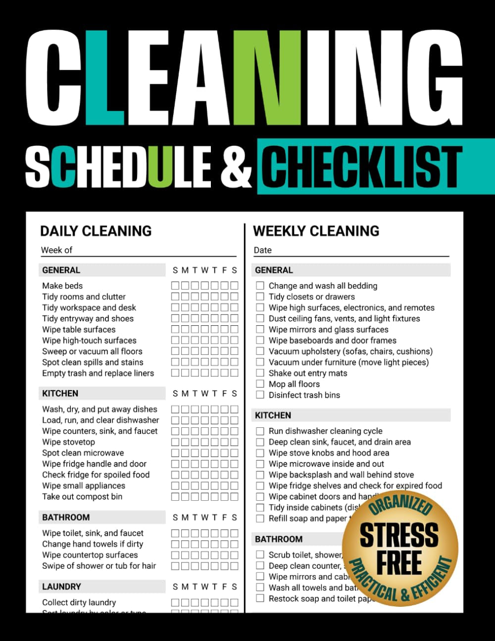 Cleaning Schedule and Checklist: Household Cleaning Planner with Daily, Weekly, and Monthly Schedules for a Tidy and Organized Home (Home & Life Organizers)