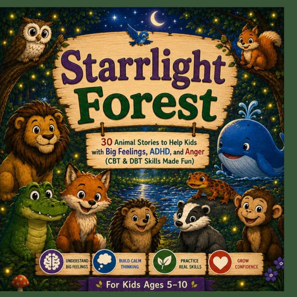 Starrlight Forest: 30 Animal Stories to Help Kids with Big Feelings, ADHD, & Anger. (CBT & DBT Skills Made Fun) (Starrlight Forest: Social Emotional Learning & Coping Skills for Kids)