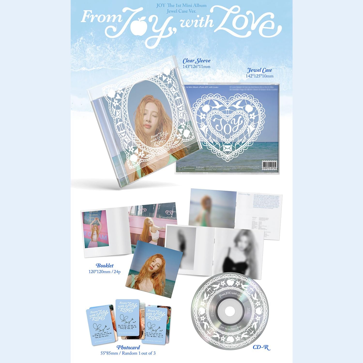 RED VELVET JOY From JOY, with Love Jewel Case Ver. Booklet R + 2 Pin Badges + 4 Extra Photocards