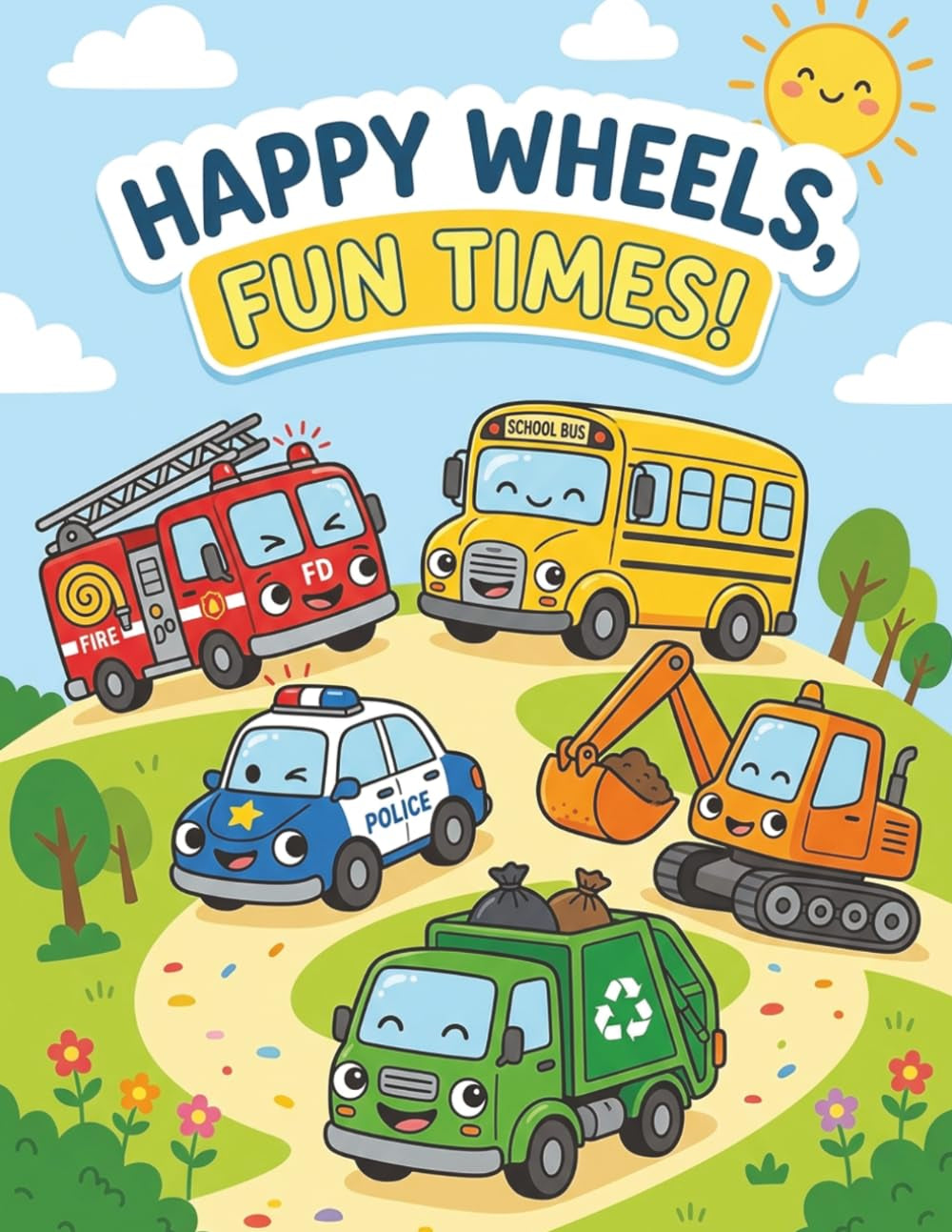 My Big Road Vehicles Coloring Book for Toddlers: 40 Fun Pages with Trucks, Cars, Buses & More for Kids Ages 3-5 (My Vechicles)