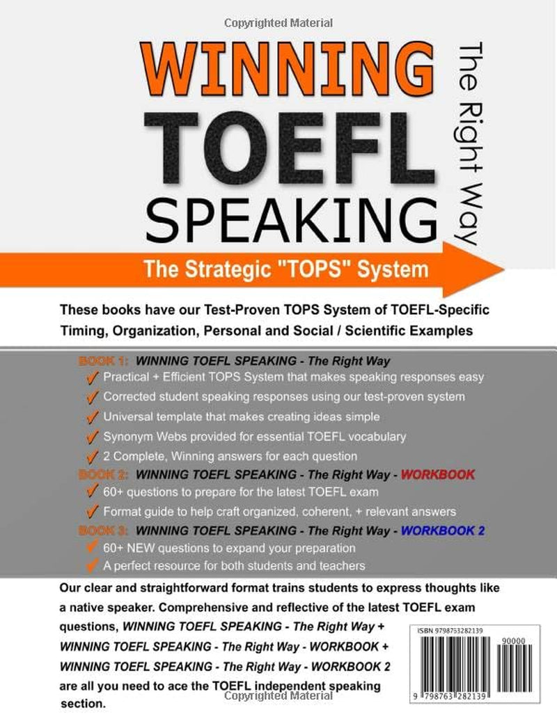 3-in-1 Book Series: WINNING TOEFL Speaking - The Right Way + WINNING TOEFL Speaking - The Right Way – WORKBOOK + WINNING TOEFL Speaking - The Right ... (Winning TOEFL English - The Right Way)