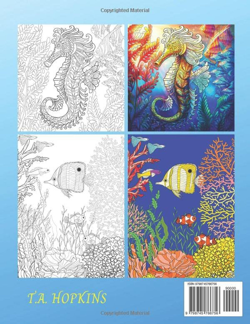 Ocean Life Coloring Book For Adults: An Adult Sea Coloring Book With Beautiful Sea Life Creatures Designs For Adult Relaxation. Ideal Gift For ... Stress Relieving Coloring Book For Adults.