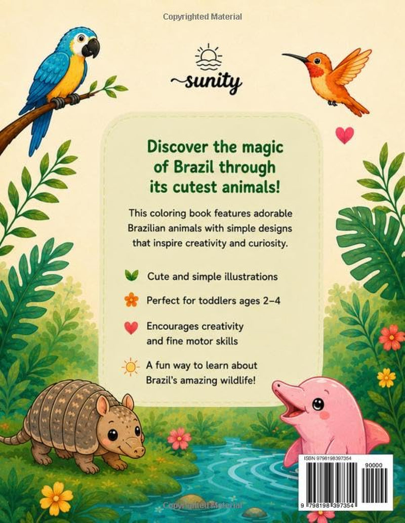 My First Cute Brazilian Animals Coloring Book: For Toddlers Ages 2–4 (My First Cute Animal Coloring Books)