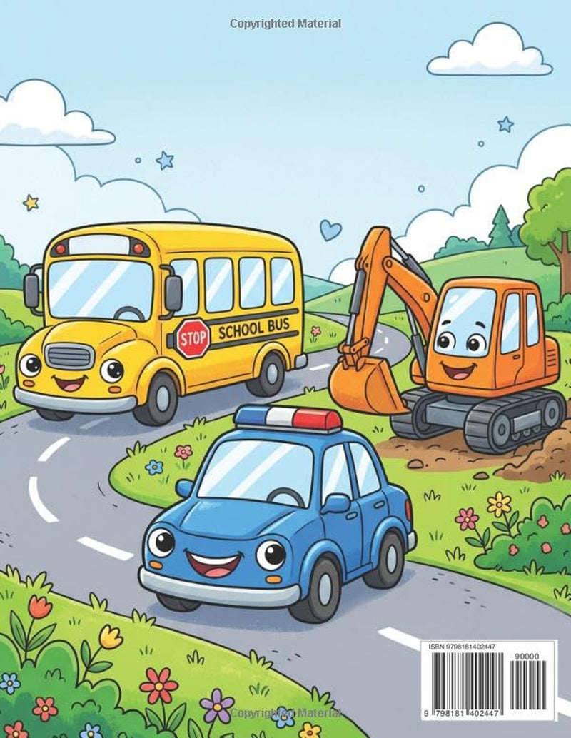 My Big Road Vehicles Coloring Book for Toddlers: 40 Fun Pages with Trucks, Cars, Buses & More for Kids Ages 3-5 (My Vechicles)