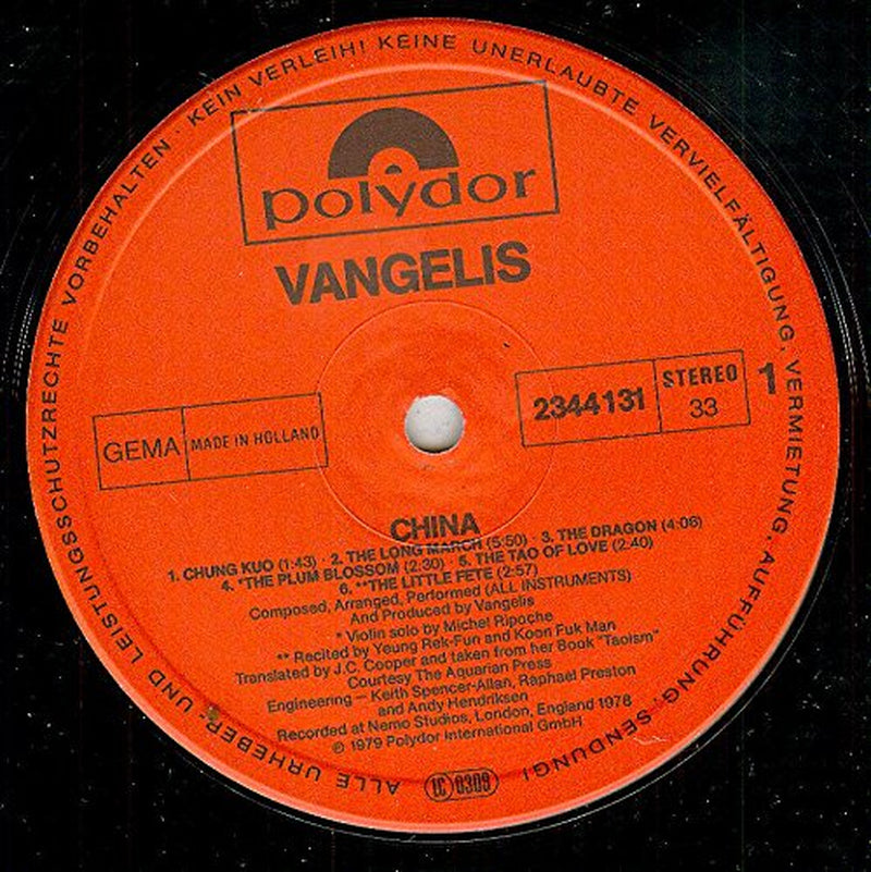CHINA LP (VINYL ALBUM) UK POLYDOR 1979