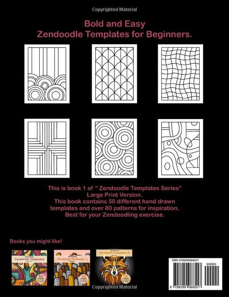 Large Print Zendoodle Templates: Bold and Easy Zendoodle Templates for Beginners