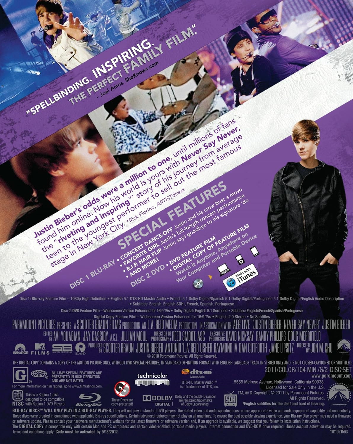 Justin Bieber: Never Say Never (Two-Disc DVD/Blu-ray Combo)