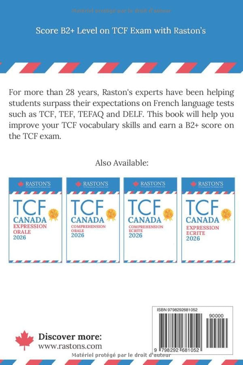 TCF Canada Vocabulary -1000 Essential Words for Success in TCF Exam + Practice Questions & Answers (TCF Canada Practice Books: Score B2+) (French Edition)