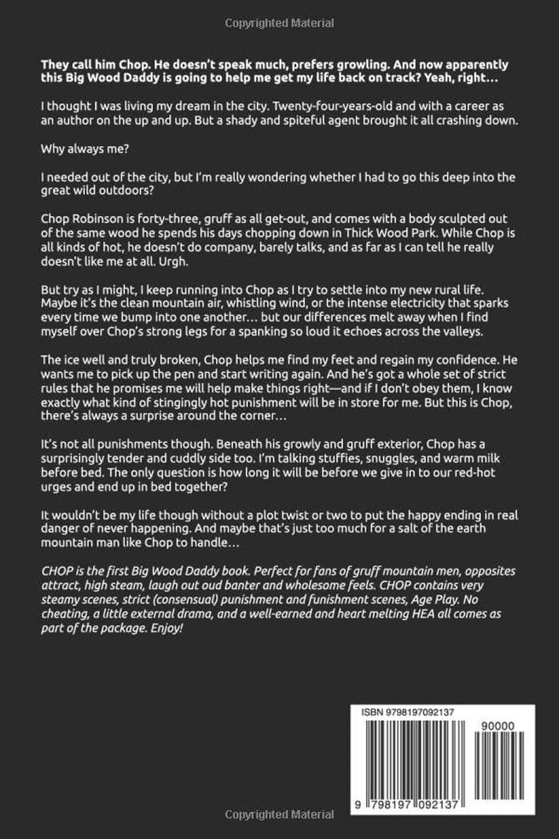 Chop: An Age Play, DDlg, Mountain Man Grumpy Sunshine Romance (Big Wood Daddies)