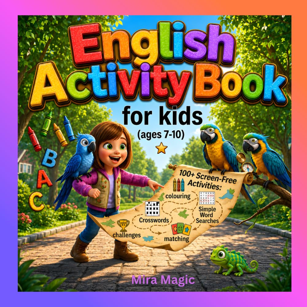 English Activity Book for Kids Ages 7-10: 100+ Screen-Free Activities