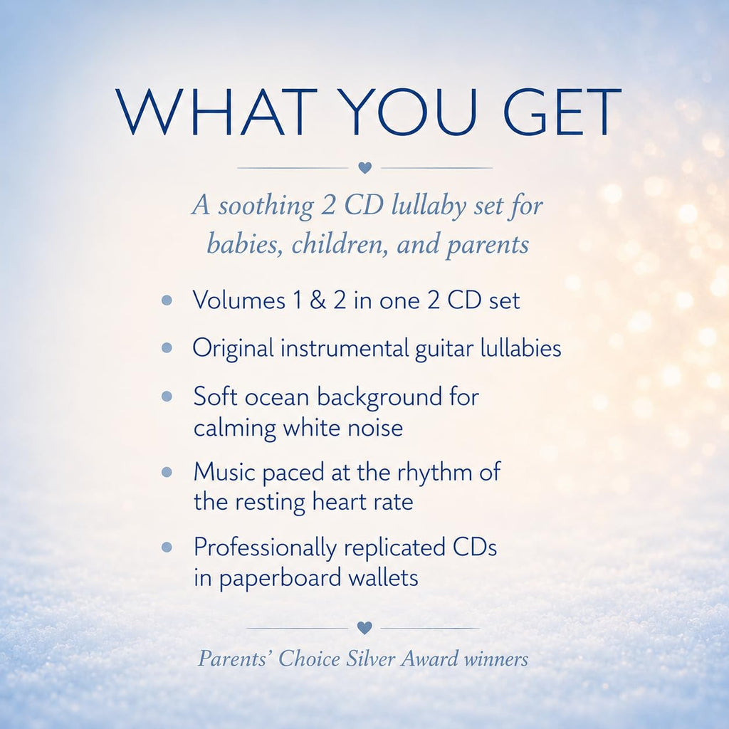 2-Disc Lullaby CD Set - We Dream: Volumes 1 and 2 - Helps You and Your Baby Fall Asleep - Soothing Music with White Noise