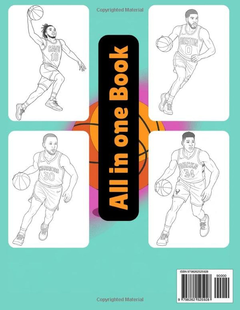 Basketball All Star Coloring Book 2025: Sport activity to color Top Players, suitable for all ages kids and adults