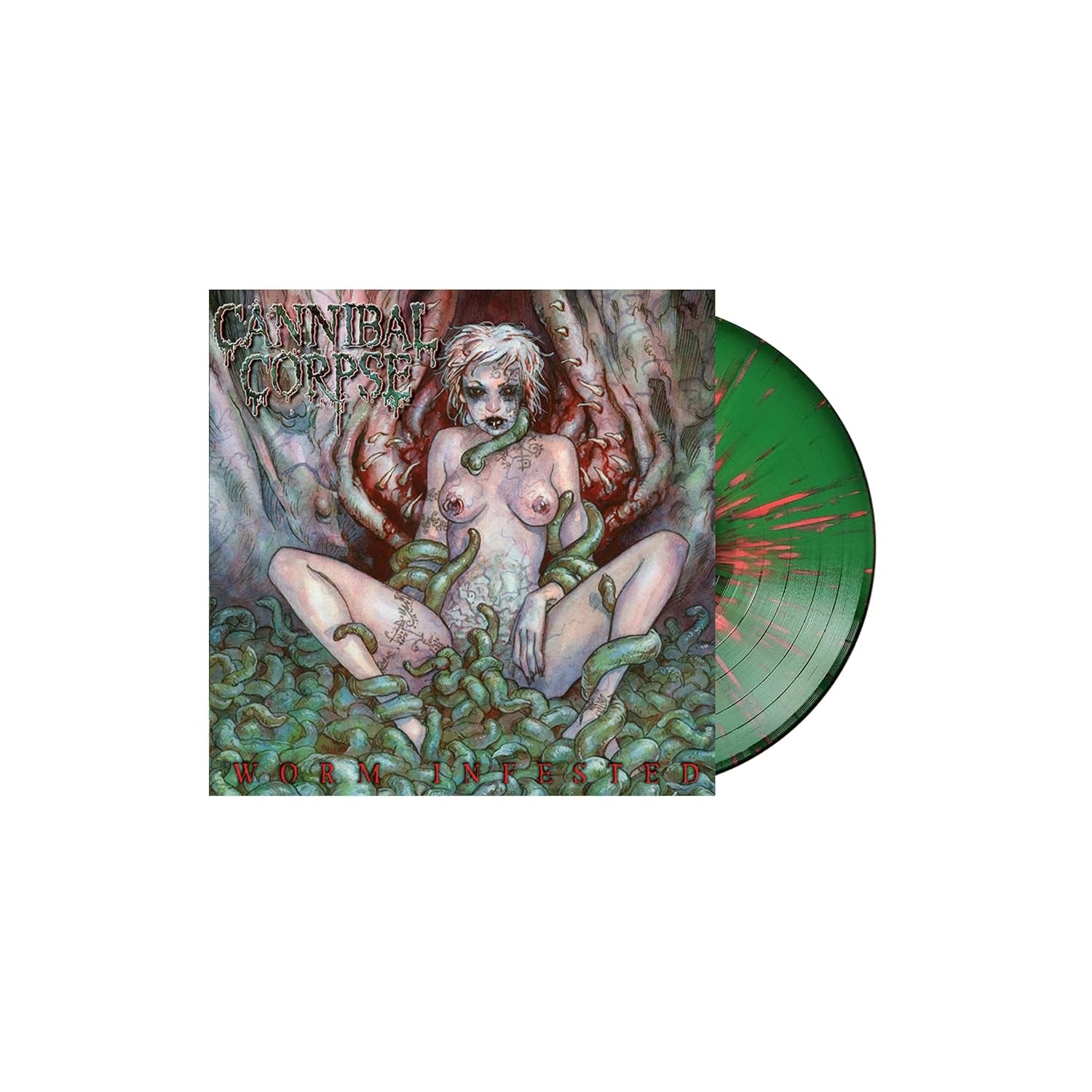Worm Infested - Green & Red Splatter