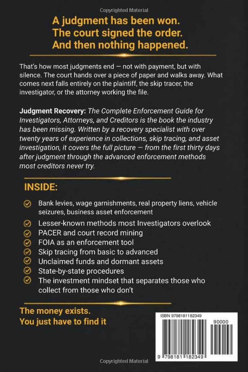 Judgment Recovery: The Complete Enforcement Guide for Investigators, Attorneys, and Creditors