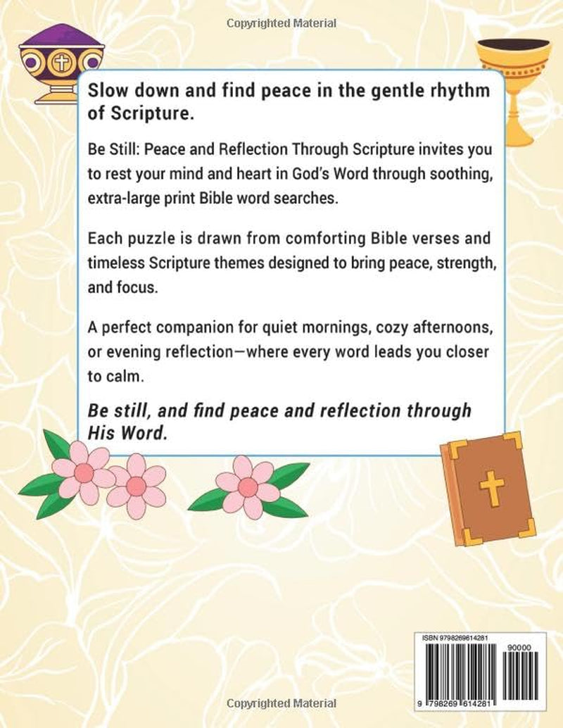 Be Still: Peace and Reflection Through Scripture — Extra Large Print Jumbo Bible Word Search for Seniors: 50 Jumbo Word Search Puzzles, 1000 Words, 30 Font Size