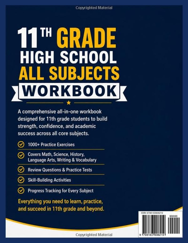 11th Grade High School All Subjects Workbook: Core Curriculum Comprehensive Practice in Math, Science, History, Language Arts, Writing & Vocabulary ... Success (Bright Minds Workbook Series)