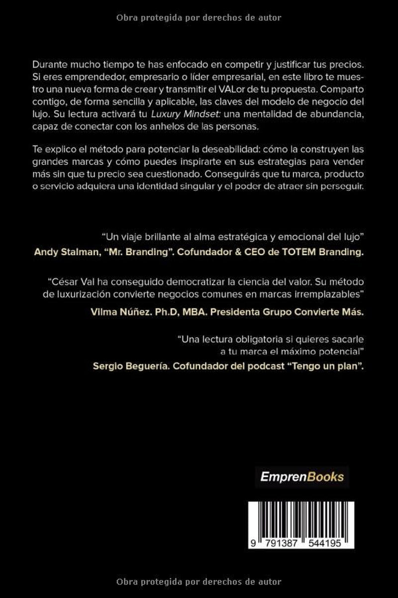 SECRETOS DEL LUJO: Incrementa tu valor y fija el precio que mereces (EMPRENBOOKS)