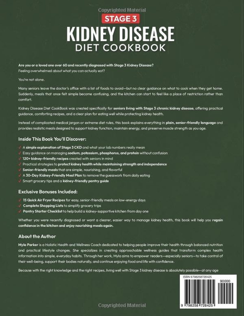 Stage 3 Kidney Disease Diet Cookbook For Seniors: 2000 Days of Quick & Easy Recipes to Manage CKD & to Enhance Kidney Health