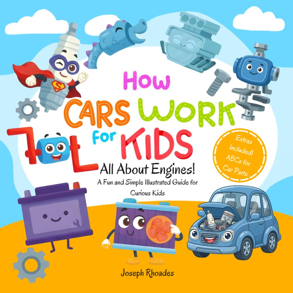How Cars Work for Kids 4-8: All About Car Engines! A Fun and Simple Illustrated Guide for Curious Kids to Learn the Science and Physics of How Things Work | Educational Car Book for Kids