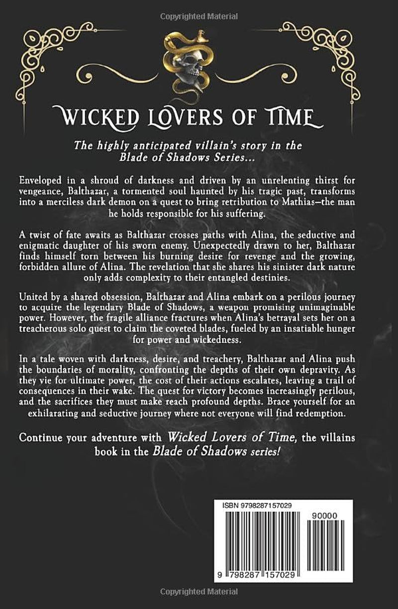 Wicked Lovers of Time (Blade of Shadows Book 4): The Sinister Saga of Balthazar and Alina