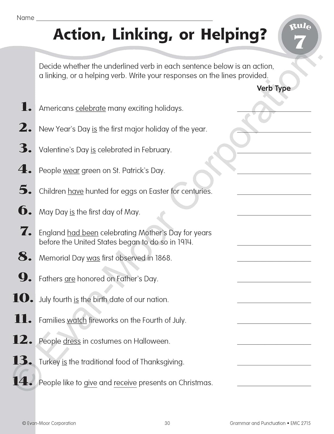 Grammar and Punctuation, Grade 5
