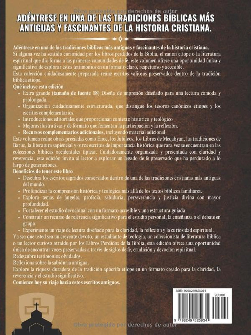 Biblia Apócrifa Etíope En Español Ilustrada (Letra Grande De 18 Fuentes): Los Libros Sagrados Perdidos Del Canon, Incluidos Enoc, Jubileos, Meqabyan, ... Escrituras Ortodoxas Raras (Spanish Edition)