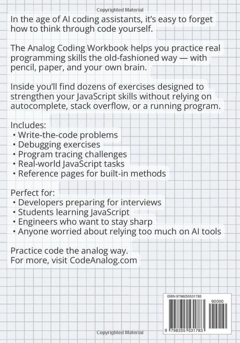 The Analog Coding Workbook: JavaScript Edition (The Analog Coding Workbook series)