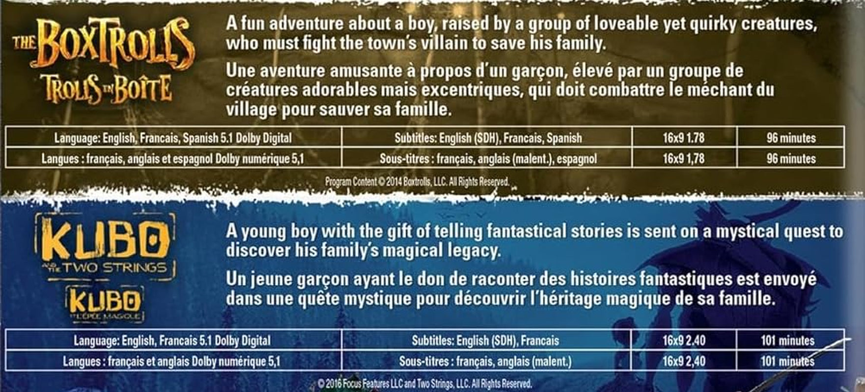 The Ultimate Laika Collection (Coraline / ParaNorman / The Boxtrolls / Kubo and the Two Strings) - [DVD]