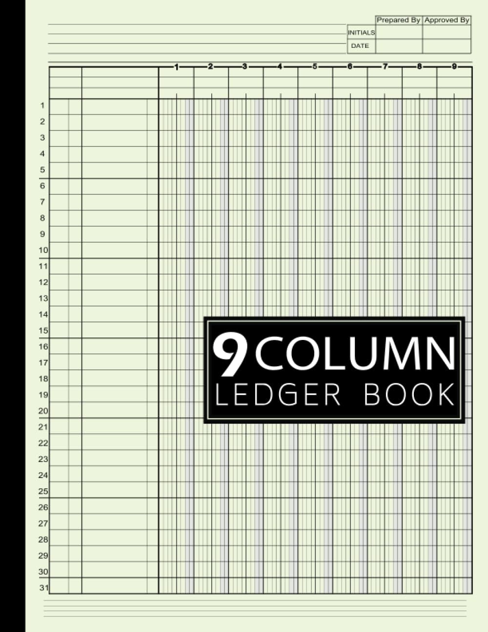 9 Column Ledger Book: Simple Nine Column for Bookkeeping and Accounting | Log Book for Small Business and Personal Finance: Beige Cover