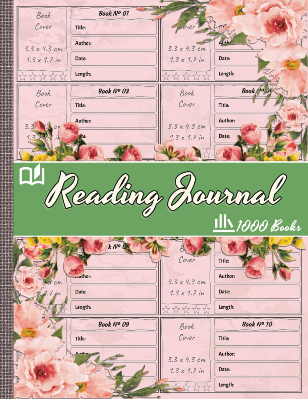 Reading Journal: Book Rating Log for Track up to 1000 Books with Cover Images | Reading Challenge Logbook for Book Lovers