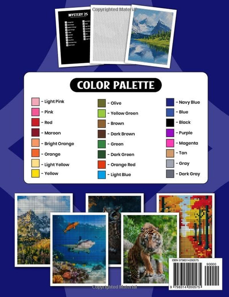 Mystery Mosaics Color By Number Animals & Nature: Reveal Detailed Wildlife & Landscapes, Fun & Relaxing Pixel Art Color Quest for Adults