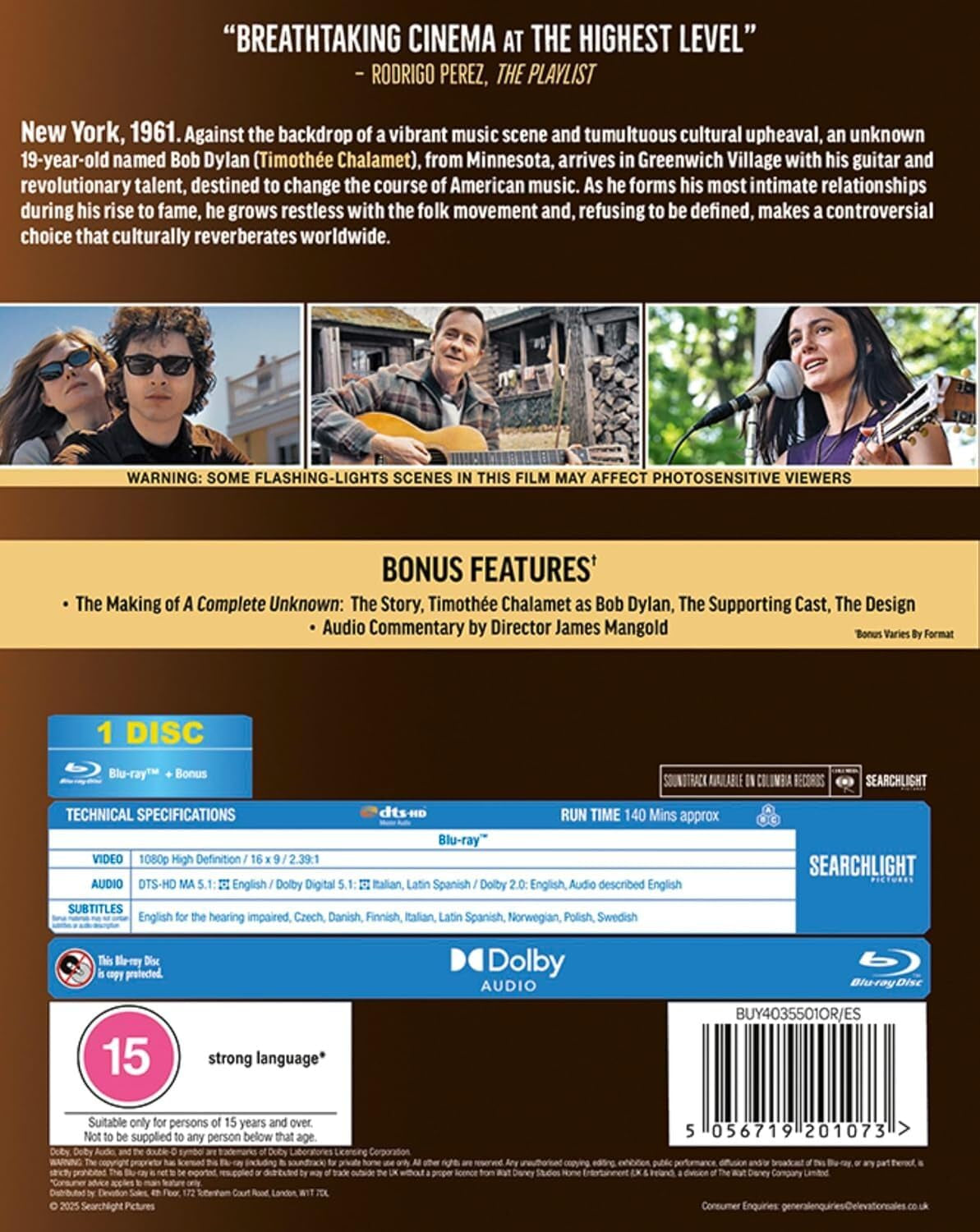 A Complete Unknown (Bonus Features Included) [Blu-ray] [Region Free]