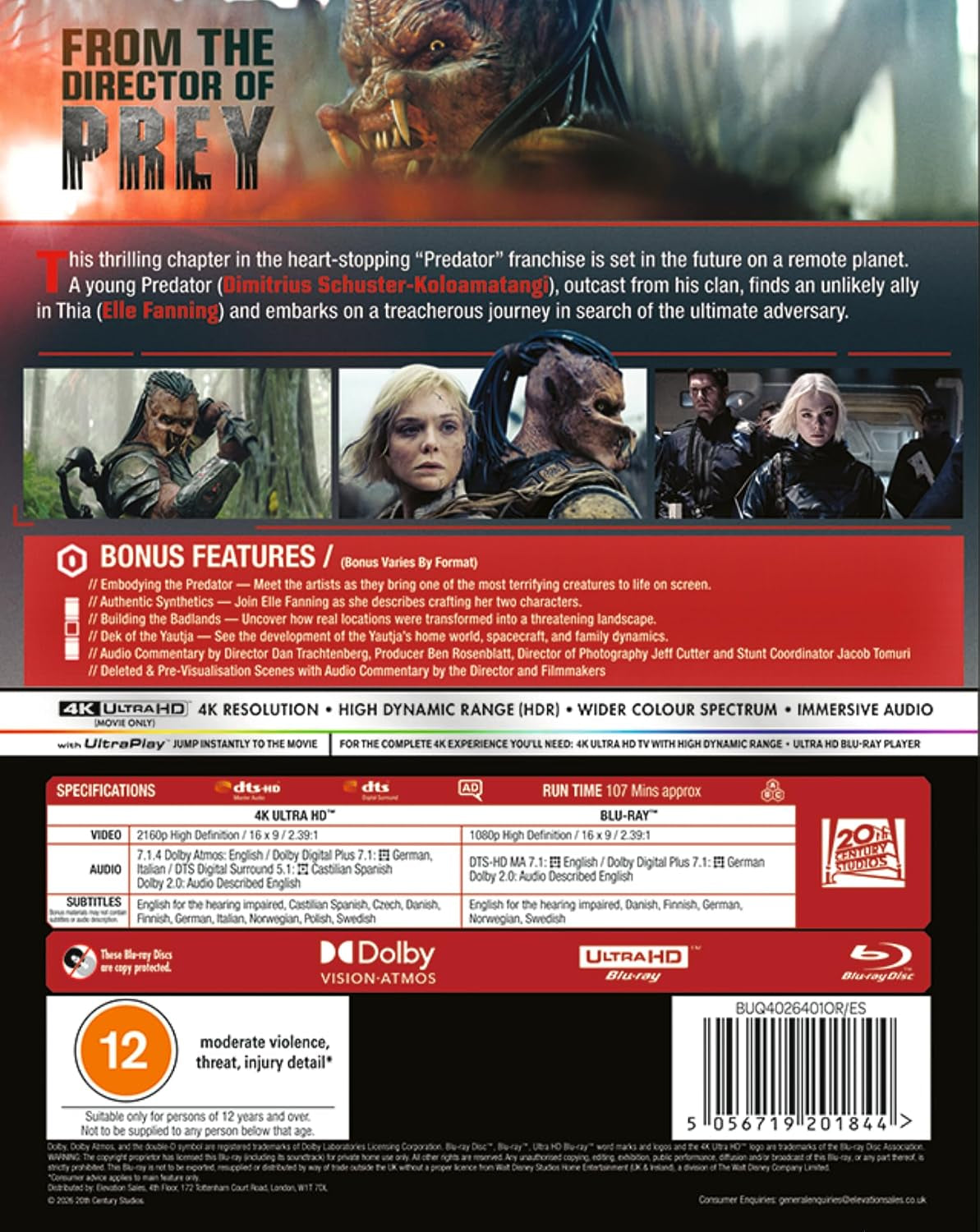 Predator Badlands 4K Ultra HD [Region Free]