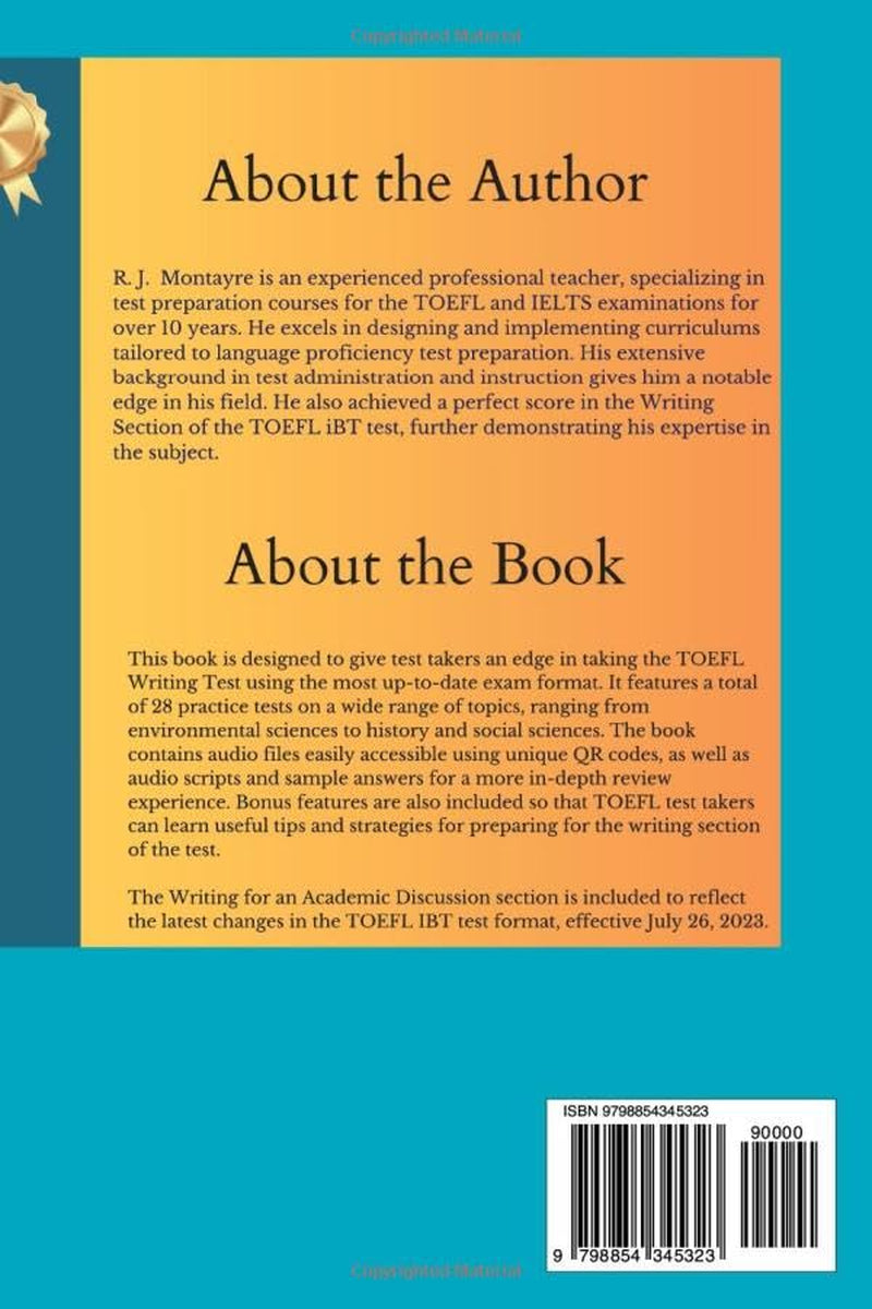 TOEFL WRITING PRACTICE TEST 2023-2024 PRACTICE TEST: VOLUME 2