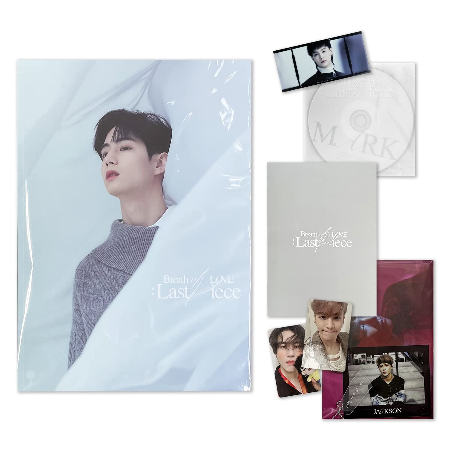 GOT7 Breath of Love : Last Piece MARK Ver. Photobook R + Photocard + Mini Folding Poster + Moment Film + Keyring + Postcard + Polaroid + Poster + 1 Hand Mirror + 4 Extra Photocards