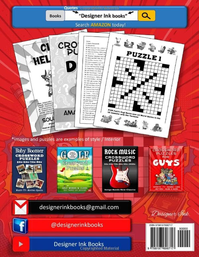 Crossword Puzzles for Dads: Sports, TV, Movies, Music, Cars, History & more. Larger Print