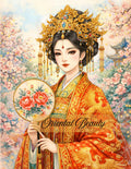 Oriental Beauty Coloring Book: An Intricate Adult Coloring Book featuring Hanfu, Qipao, Traditional Costumes, and Exquisite Ancient Fashion Designs for Stress Relief
