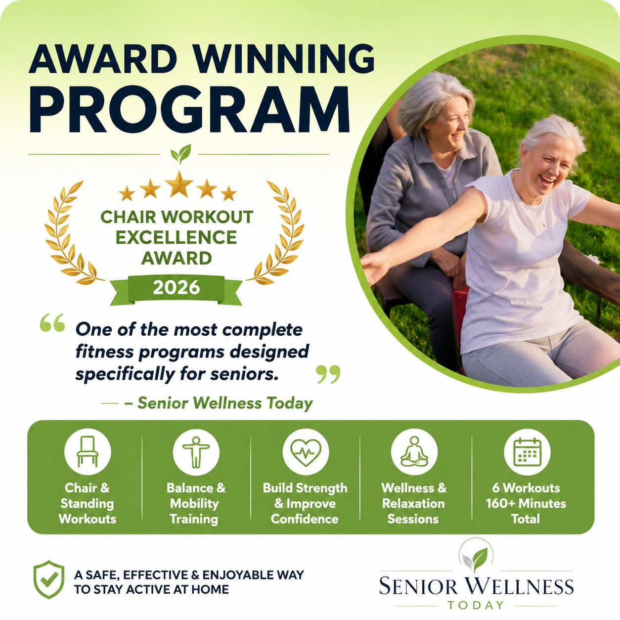 Chair Workout DVD for Seniors 55+ with Resistance Band Included – Easy Low Impact Seated Exercise Program for Strength, Balance, Mobility & Daily Energy – Senior Fitness Home Workout Kit